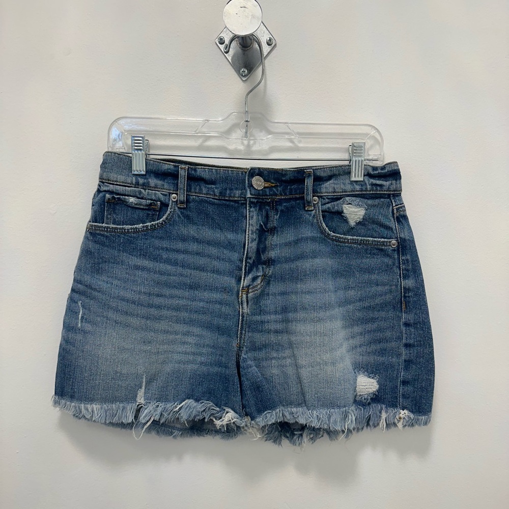 Loft Dark Wash Distressed Denim Shorts